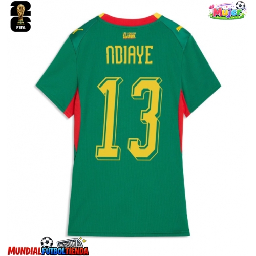 Camiseta Senegal Iliman Ndiaye #13 Segunda Equipación Replica Mundial 2026 para mujer mangas cortas